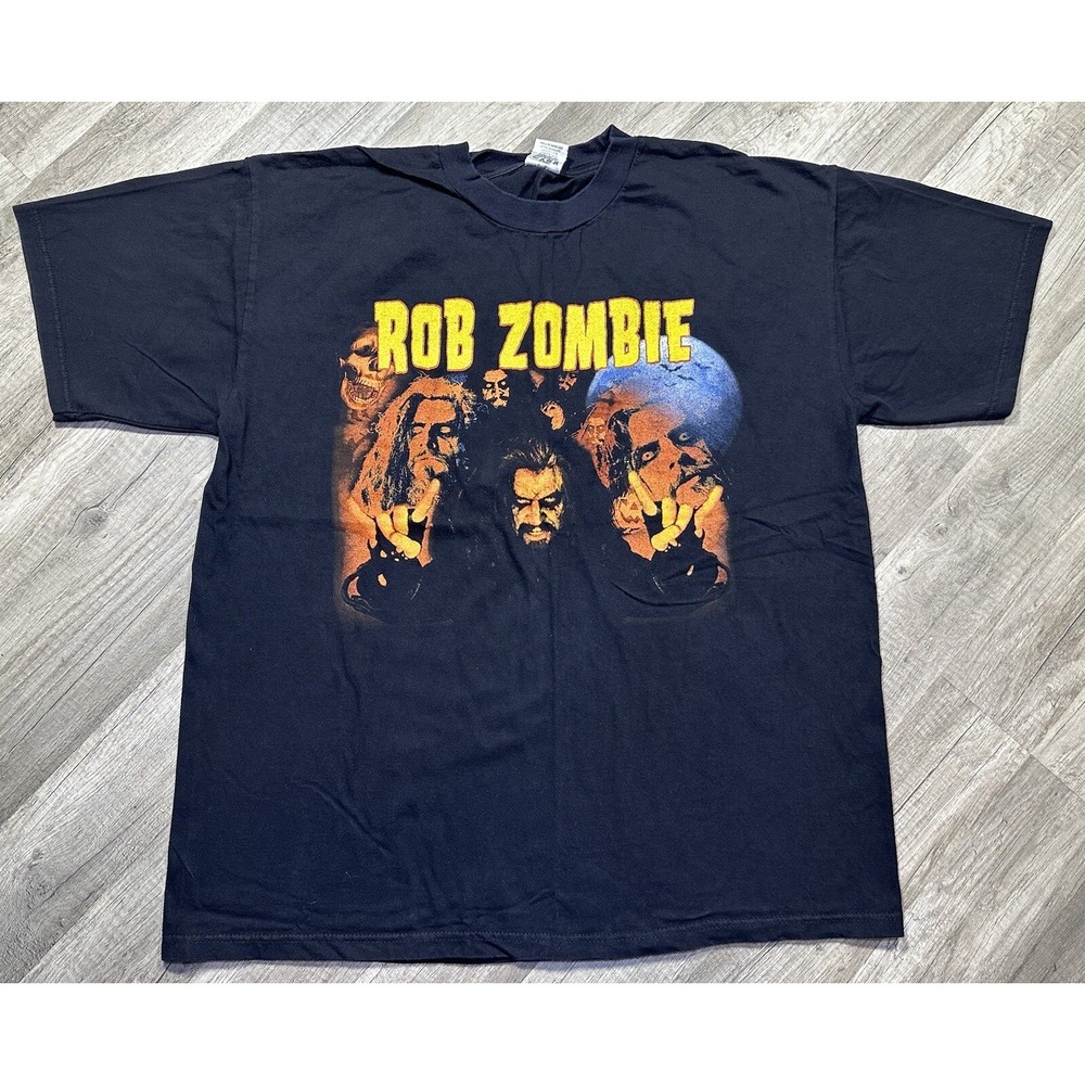 Rare Vintage Rob‎ Zombie Concert T-Shirt Size XL Cygnus Black Skulls
